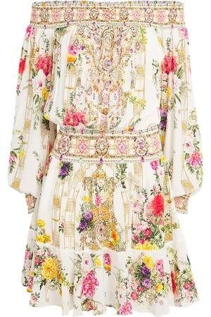 Camilla Silk Off-The-Shoulder Mini Dress