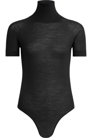 Alaïa Wool Short-Sleeve Bodysuit