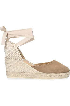 MANEBI Suede Hamptons Wedge Espadrilles 80
