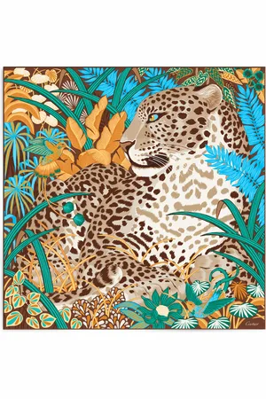 Cartier Silk Panthère Jungle Scarf