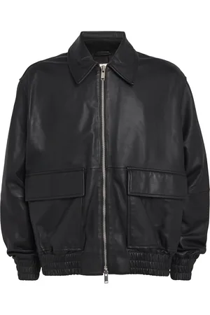 STUDIO NICHOLSON Leather Piston Bomber Jacket