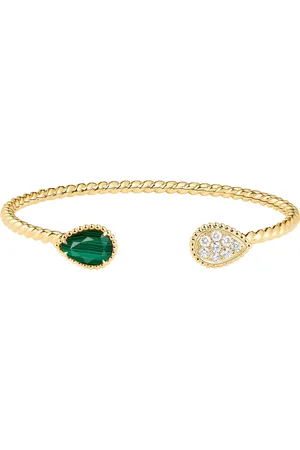 Boucheron Yellow Gold, Malachite and Diamond Two Motifs Serpent Bohème Bracelet