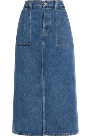 Khaite Genevieve Midi Denim Skirt