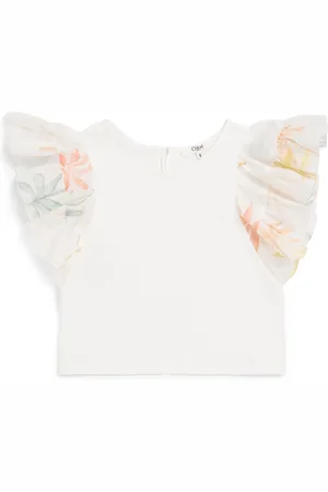 Chloé Cotton Ruffle-Trim Blouse