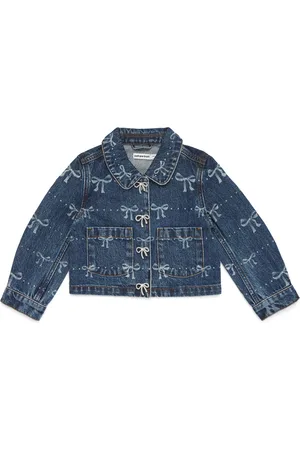 Self-Portrait Bow Print Denim Jacket
