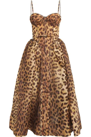 ZIMMERMANN Leopard Print Panelled Midi Dress