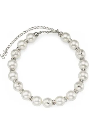Jimmy Choo Crystal-Embellished Pearl Choker