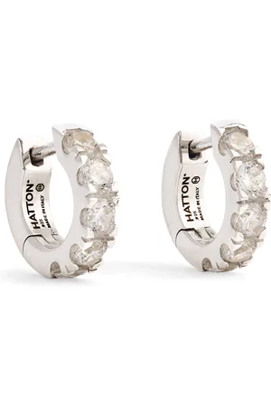 Hatton Labs Sterling Silver and Cubic Zirconia Huggie Earrings
