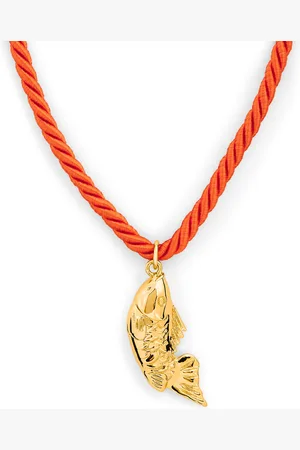 Timeless Pearly Satin Cord Fish-Charm Necklace