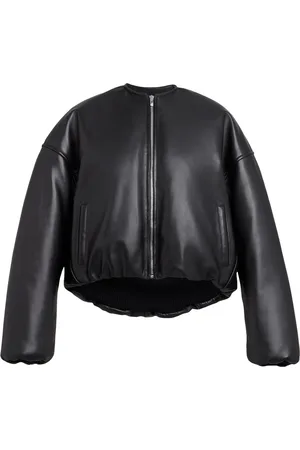 Alaïa Leather Padded Bomber Jacket