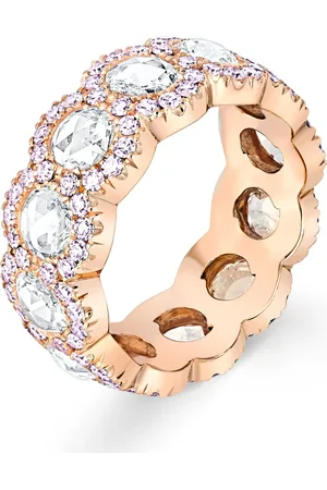 David Morris Rose Gold and Pink Diamond Rose Cut Eternity Ring
