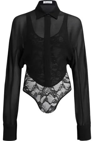 Alaïa Georgette Shirt Bodysuit