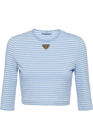 Prada Striped Cropped T-Shirt