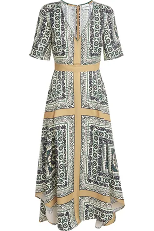 Claudie Pierlot Scarf Print V-Neck Dress