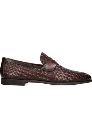 Magnanni Leather Aston Weave Penny Loafers
