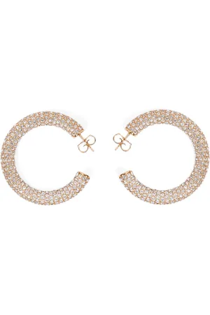 Amina Muaddi Medium Cameron Hoop Earrings