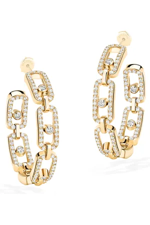 MESSIKA Small Yellow and Diamond Move Link Hoop Earrings