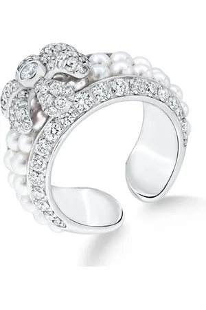 David Morris Gold Pearl Rose Flower Ring