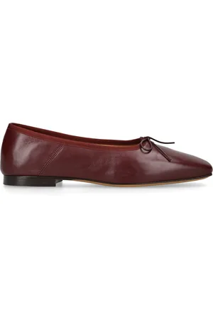 Mansur Gavriel Leather Square-Toe Ballet Flats