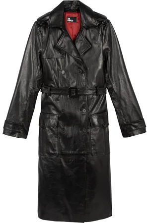 The Kooples Leather Belted Trench Coat