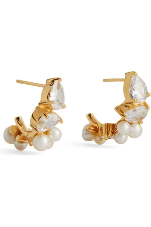 COMPLETEDWORKS Gold Vermeil, Zirconia and Pearl Chasing Shadows Earrings