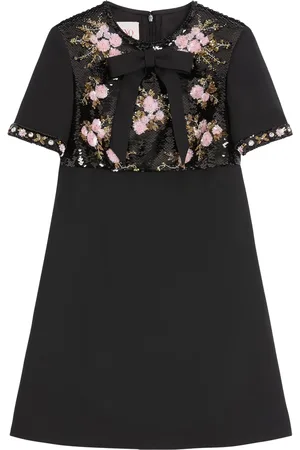 VALENTINO GARAVANI Wool-Silk Embellished Mini Dress