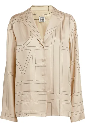 Totême Silk Embroidered-Monogram Shirt