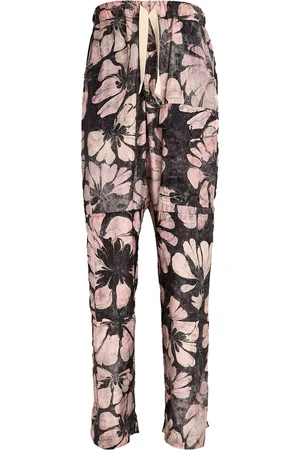 DRIES VAN NOTEN Silk Floral Cargo Trousers