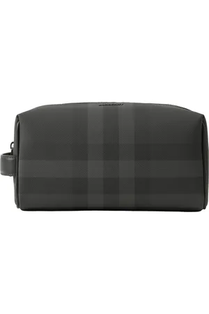 Burberry Leather-Trim Check Wash Bag