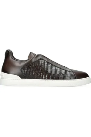 Ermenegildo Zegna Crocodile Leather Triple Stitch Sneakers