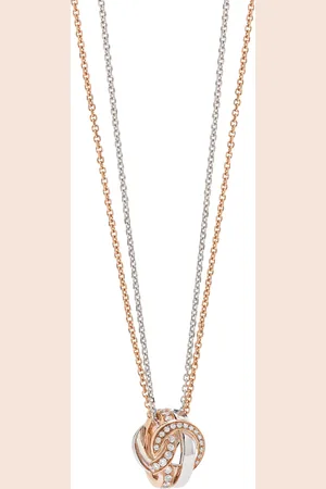Boodles Rose , White and Diamond Knot Pendant Necklace