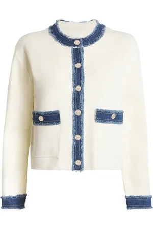 Sandro Knit Denim-Trim Jacket