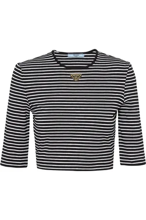 Prada Striped Cropped T-Shirt