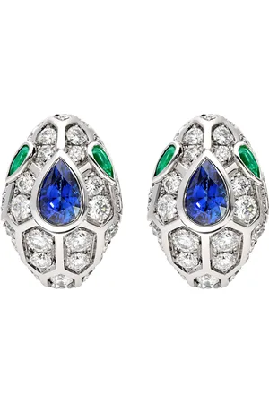 Bvlgari Gold, Diamond, Sapphire and Emerald Serpenti Earrings
