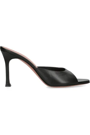 Amina Muaddi Leather Alexa Mules 90