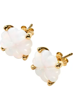 Baccarat Gold Vermeil and Crystal Trèfle Iridescent Stud Earrings