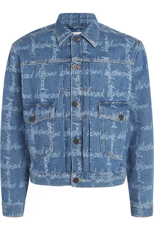 Vivienne Westwood Denim All-Over Script Print Jacket
