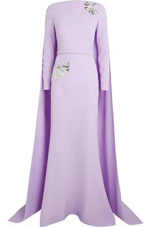 Safiyaa Stretch-Crepe Embellished Ginevra Gown