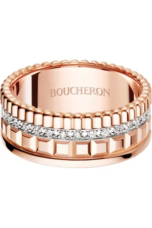 Boucheron Small Rose Gold and Diamond Quatre Radiant Ring