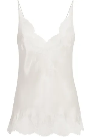CARINE GILSON Silk Lace-Trim Camisole