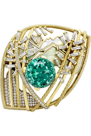 Boodles Yellow , Diamond and Tourmaline A Family Journey St Moritz Brooch