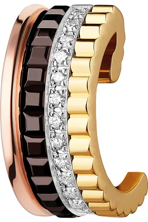 Boucheron Small Mixed Gold and Diamond Quatre Classique Single Ear Clip