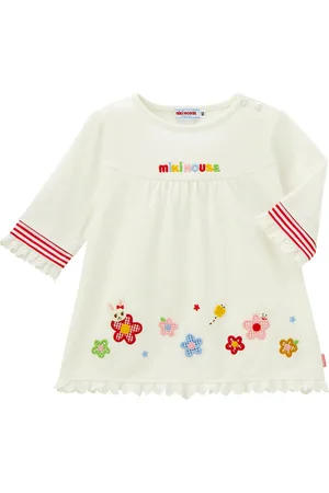 Miki House Cotton Floral-Appliqué T-Shirt