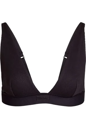 SKIMS Cotton-Blend Plunge Bralette