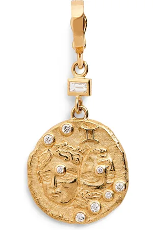 Azlee Small Yellow and Diamond Gemini Coin Charm