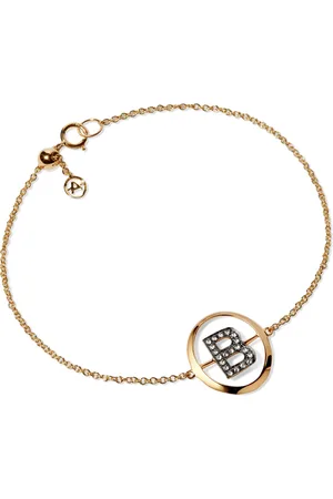 ANNOUSHKA Yellow and Diamond Initial B Bracelet