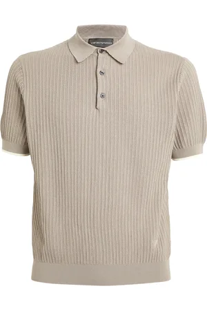 Emporio Armani Patterned-Knit Polo Sweater