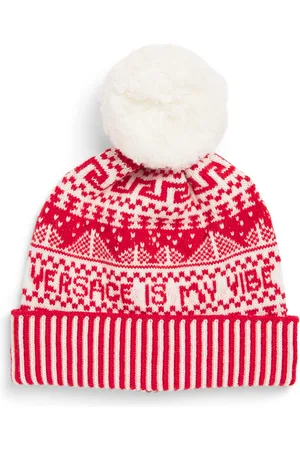 VERSACE Wool Fair Isle Beanie