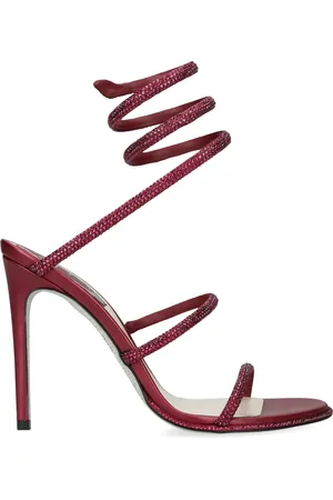 RENE CAOVILLA Satin Embellished Cleo Heeled Sandals 105