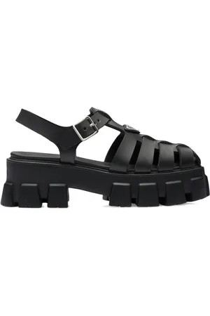 Prada Leather Monolith Platform Sandals